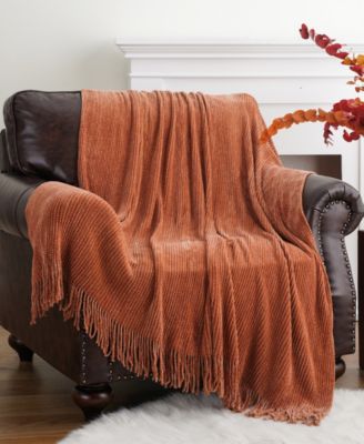 Classic Textured Ribbed Knit Throw, 50" x 60"