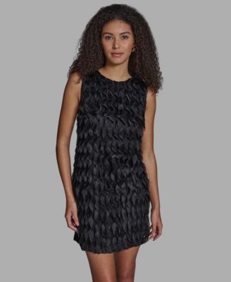 Women's Sleeveless A-Line Wavy Tulle Short Dress