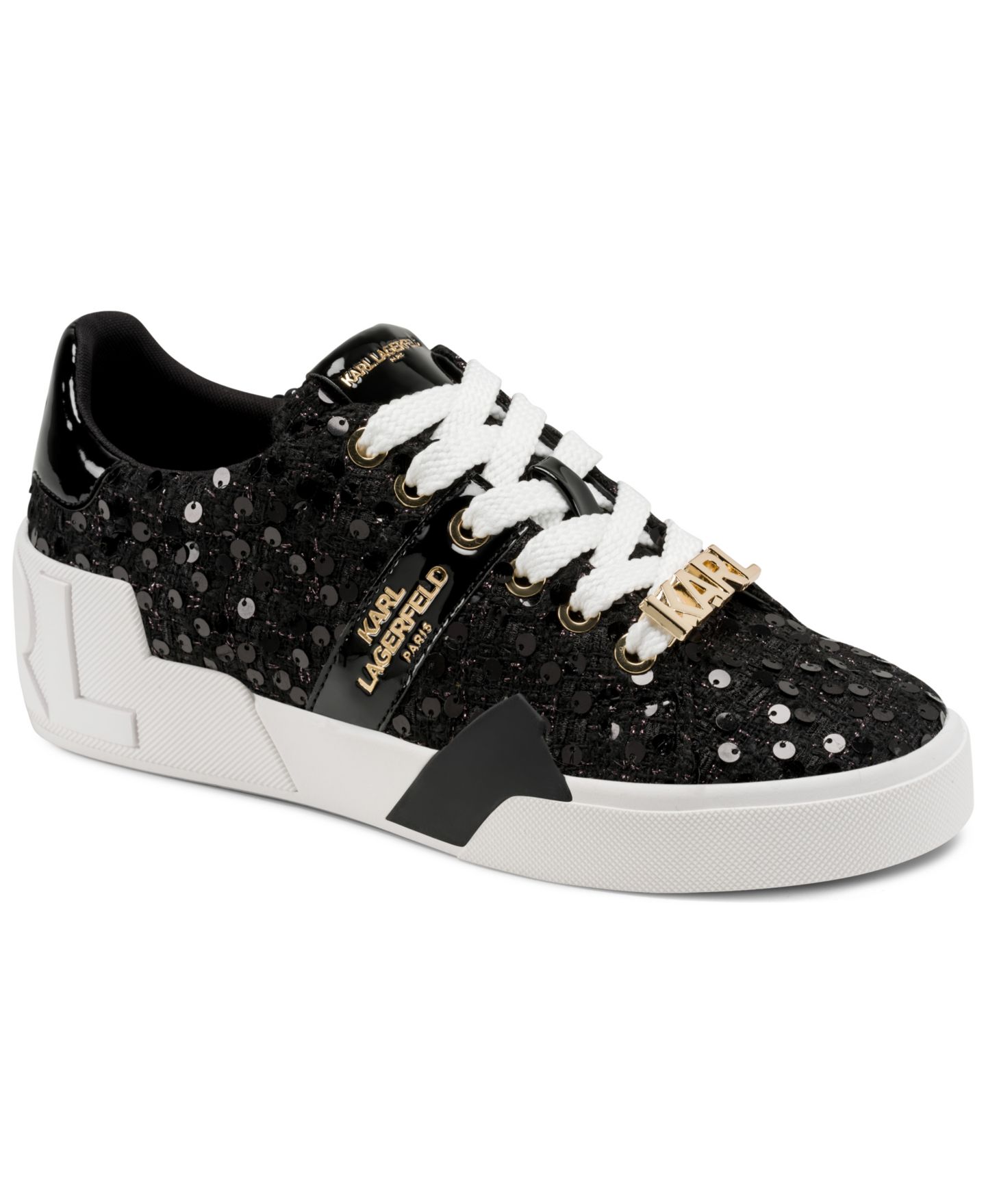 Женские кроссовки KARL LAGERFELD PARIS Mablyn Lace-Up, цвет: Чёрный — фото 1