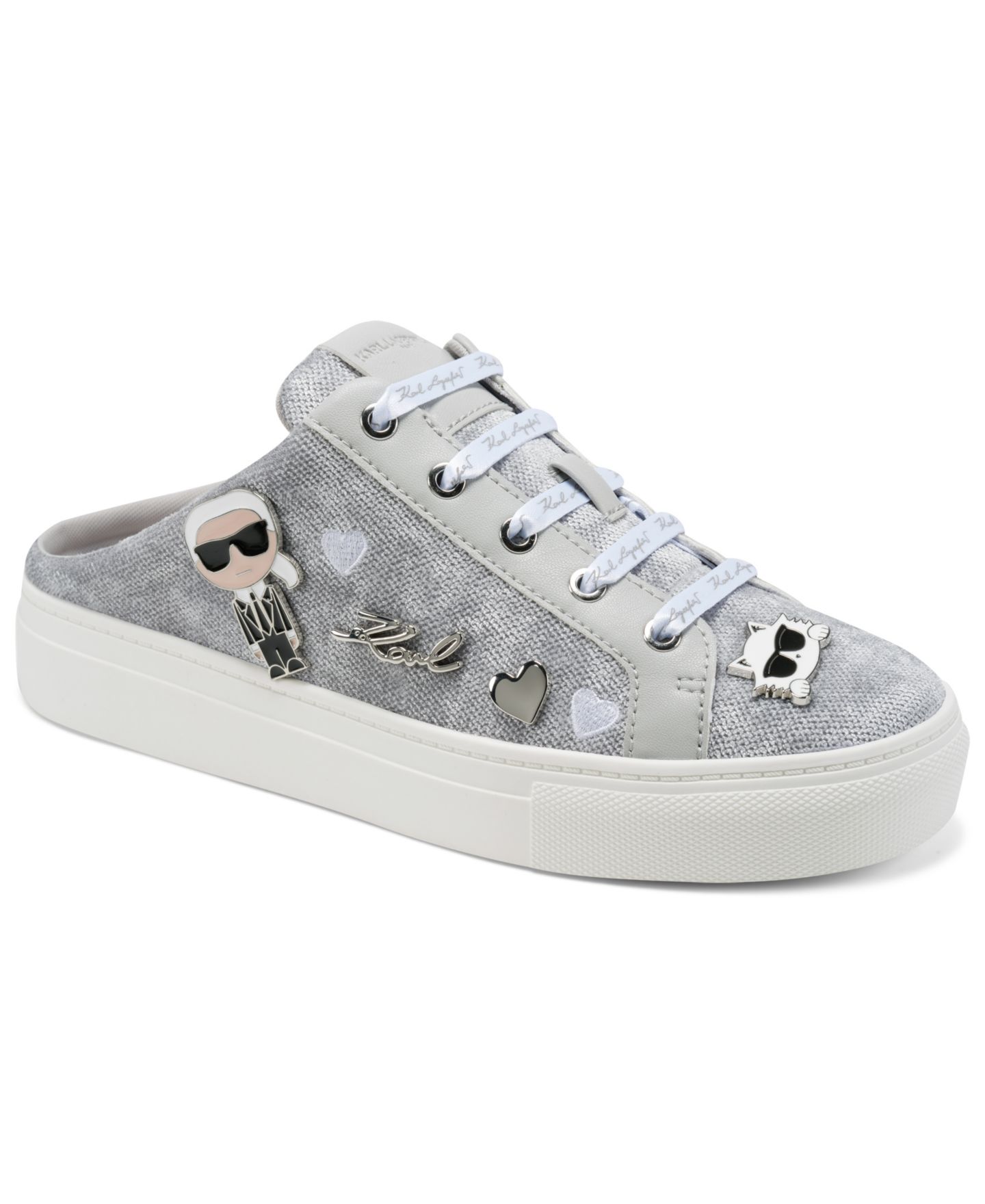 Женские кроссовки KARL LAGERFELD PARIS Cambria Slip-On Sneaker Mules, цвет: Серый — фото 1