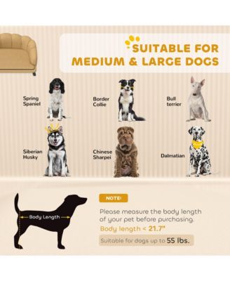 Velvet Large Dog Couch with Foam Cushioning for M L Dogs,