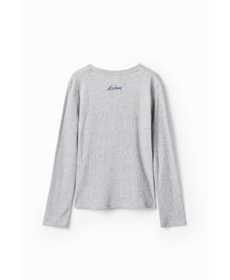 Girls Girls's Ribbed T-shirt with flower illustration