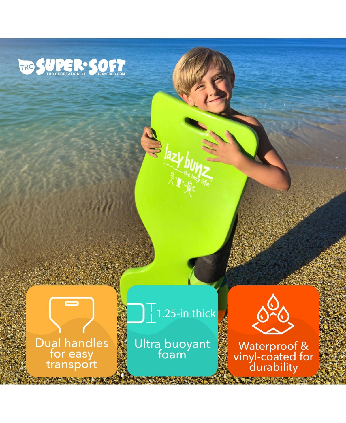 Trc Recreation Lazy Bunz Foam Water Saddle Swimming Pool Float, Sunset Orange