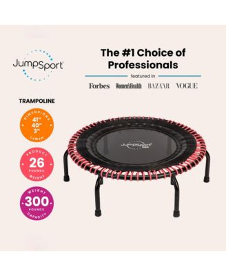 350 PRO 39 Inch Fitness Trampoline with Pink EnduroLast Elastic Cords