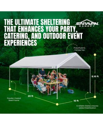 Domain 10 x 20 Foot Straight Leg Instant Canopy Tent Set, White