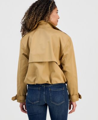 Petite Bubble Cropped Trench Coat