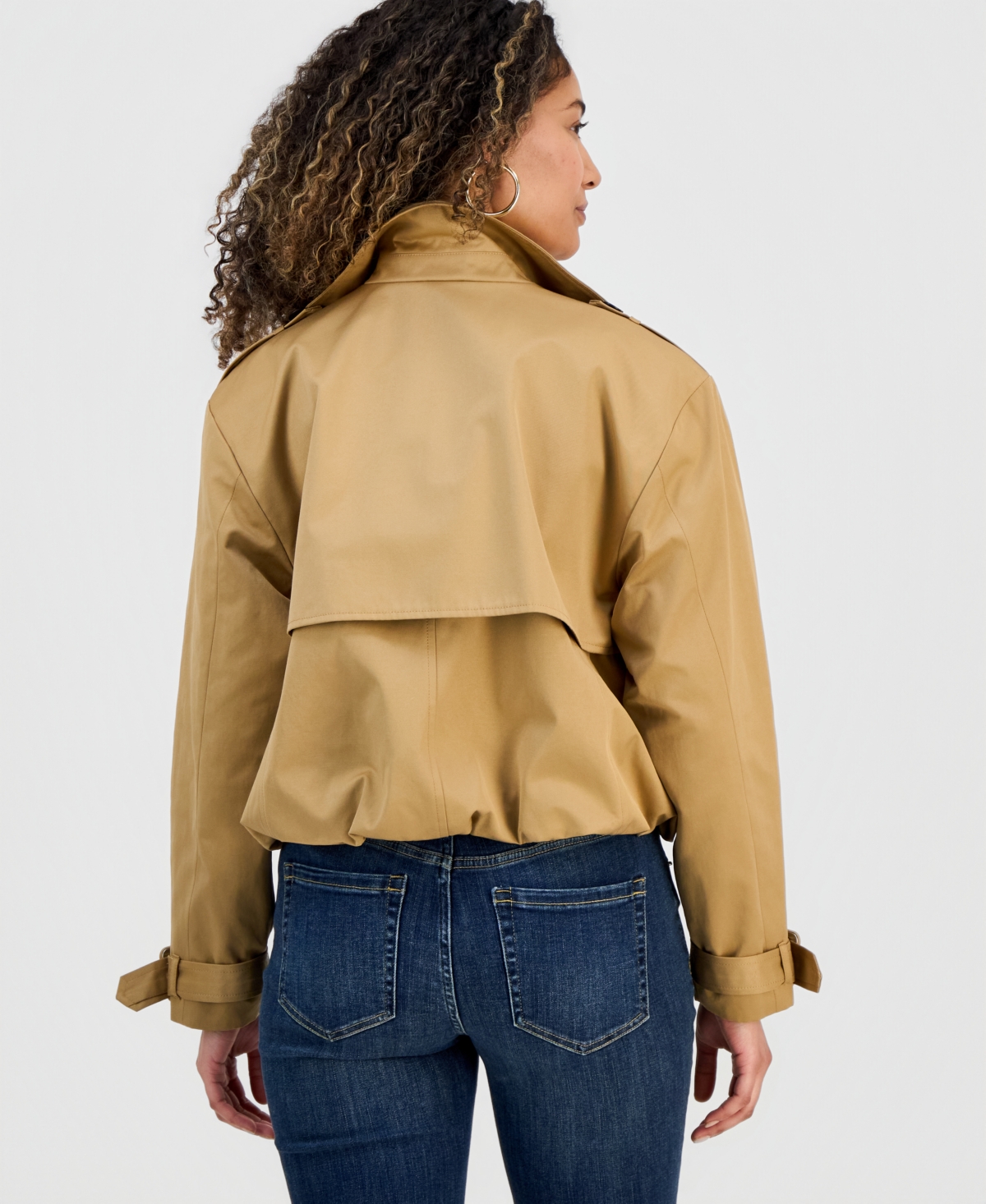 I.n.c. International Concepts Petite Bubble Cropped Trench Coat, Macy's Exclusive