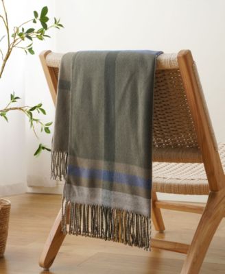Yarn-Dyed Woven Plaid Fringe Throw, 60" x 50"
