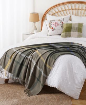 Yarn-Dyed Woven Plaid Fringe Throw, 60" x 50"