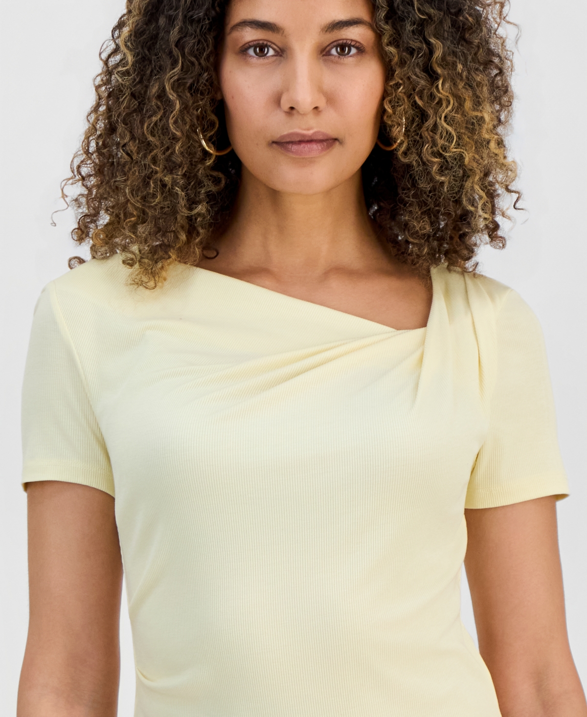 I.n.c. International Concepts Petite Asymmetrical-Neck Top, Macy's Exclusive