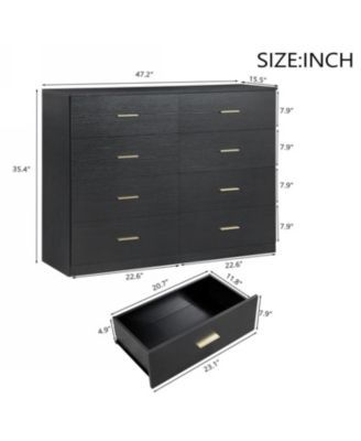 Modern 8-Drawer Black Dresser