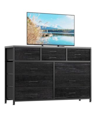 10-Drawer Modern Fabric Dresser for Bedroom, Large Storage Chest, 45" TV Stand, Living Room, Hallway Organizer