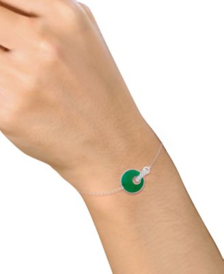 3-Pc. Jade Inlay (3 ct. t.w.) And Lab Grown White Sapphire (1/5 ct. t.w.) Necklace, Earrings, And Bracelet Set (Also Available in Onyx Inlay)