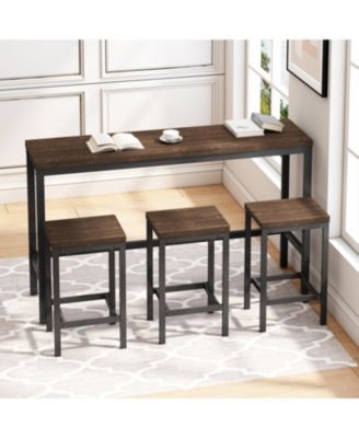 Streamdale Modern Design Kitchen Dining Table,Pub Table,Long Dining Table Set with 3 Stools,Easy Assembly