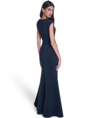 Women's V-Neck Front Drape Ball Gown