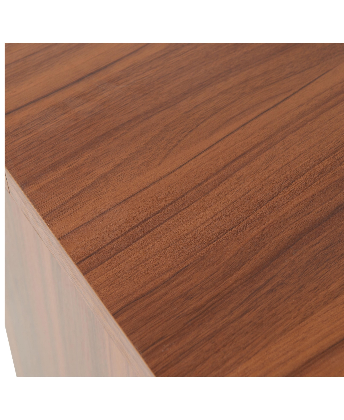 Streamdale Furniture + L-Shaped + Walnut + Storage + Executive Desk