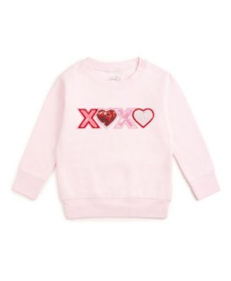 Big Girls XOXO Sequin Patch Valentine's Day Sweatshirt
