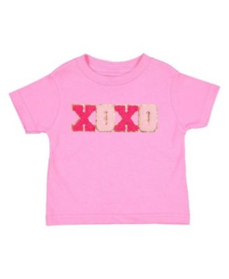 Toddler Girls XOXO Patch Valentine's Day Short Sleeve T-Shirt