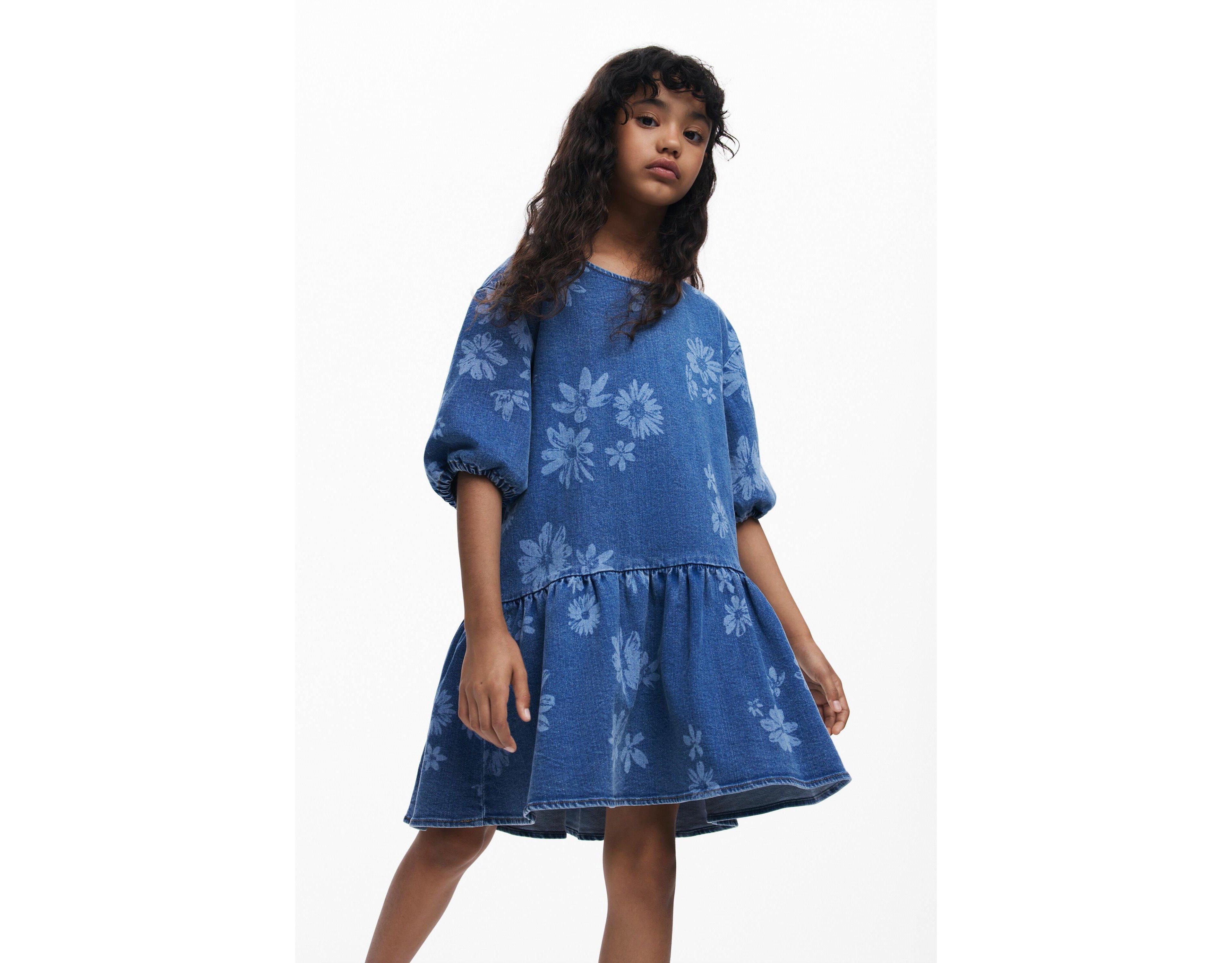 Desigual Girls's Denim floral dress