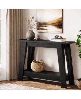 41.3" Farmhouse Console Table, 2-Tier Wooden Entryway Table