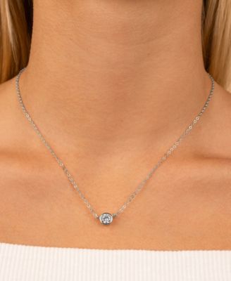 Round Bezel Set Pendant Necklaces