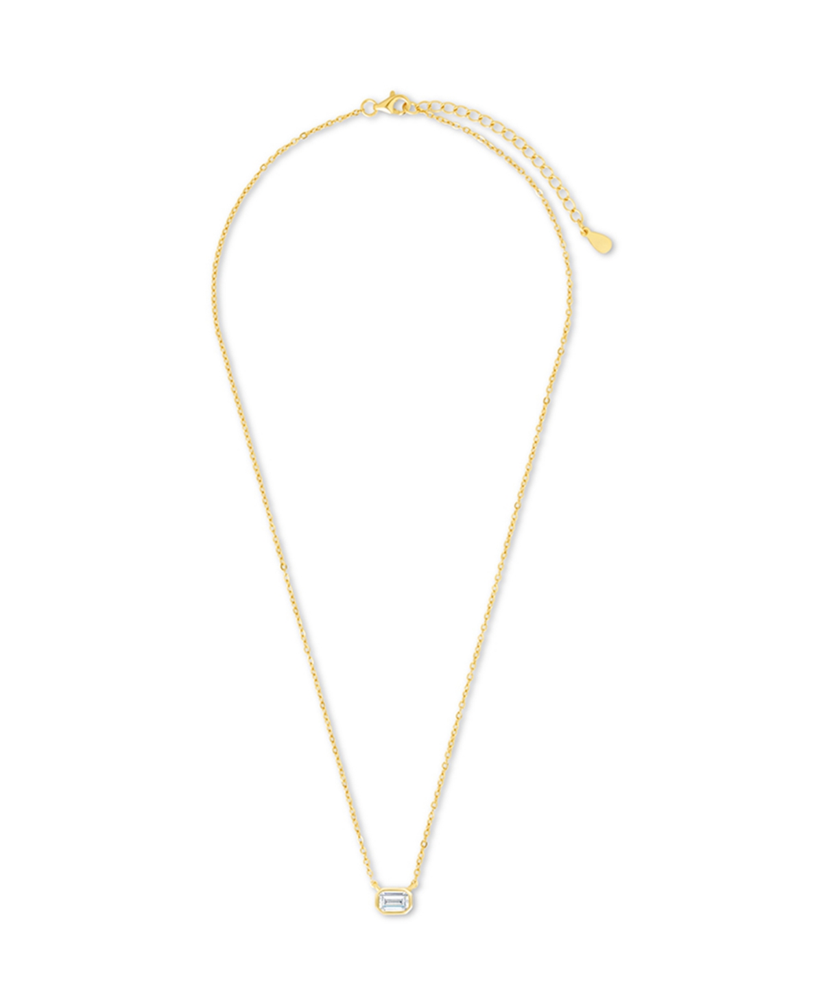 Sterling Forever Emerald Bezel Set Pendant