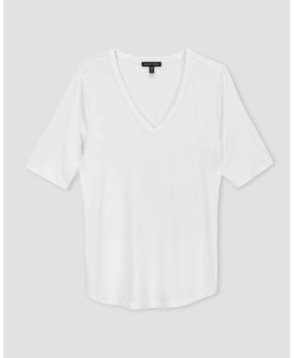 Plus Size Liquid Jersey V-Neck Stovepipe Tee