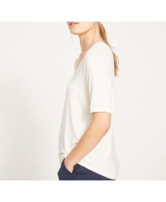 Plus Size Liquid Jersey V-Neck Stovepipe Tee