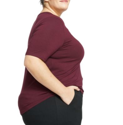 Plus Size Liquid Jersey V-Neck Stovepipe Tee