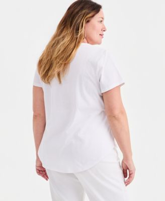 Plus Size Perfect Crewneck Short-Sleeve Top