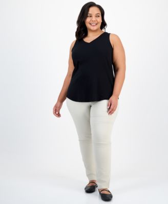 Style & Co - Plus Size Solid Sleeveless V-Neck Top