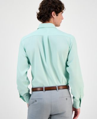 Men's Regular Fit Traveler Fine Stripe Dress Shirt, Created for Macy's 