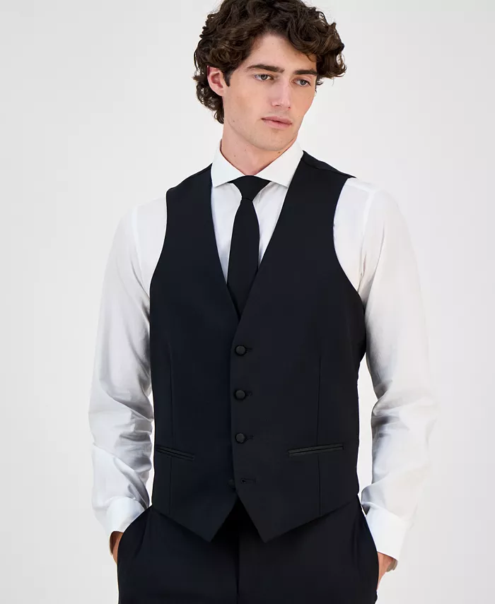 Men's Slim-Fit Faille-Trim Tuxedo Vest