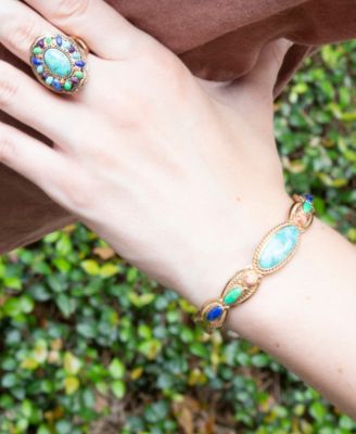 Concho Colorful Golden Cuff Bracelet