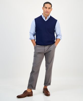 Club Room Men's Solid V-Neck Sweater Vest, Created for Macy's - Macy's
