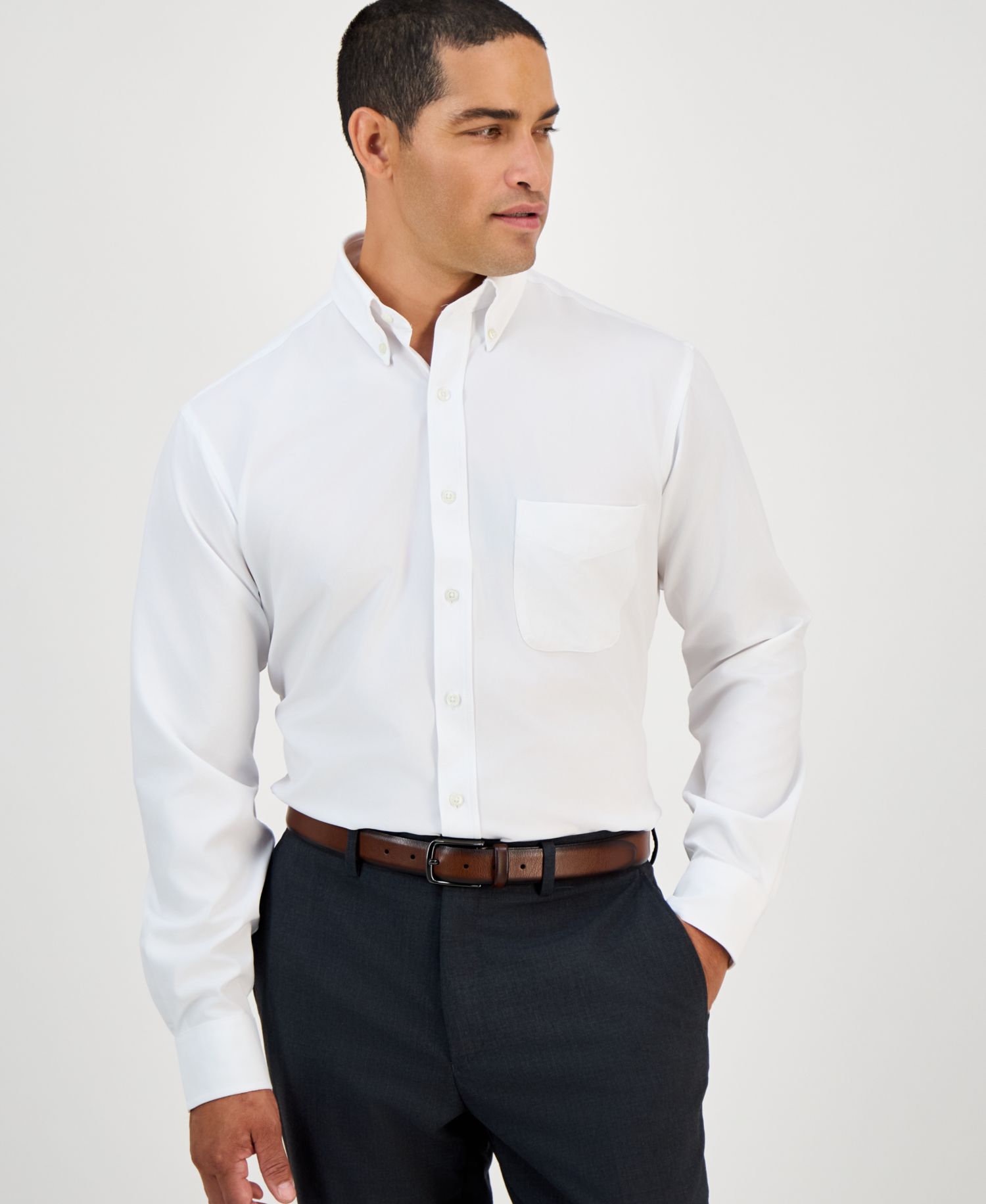Men's Regular Fit Traveler Dress Shirt