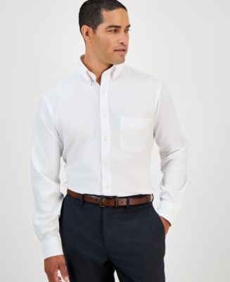 Club Room Men's Regular Fit Traveler Dress Shirt, Created for Macy's - White - Size 18.5 34/35