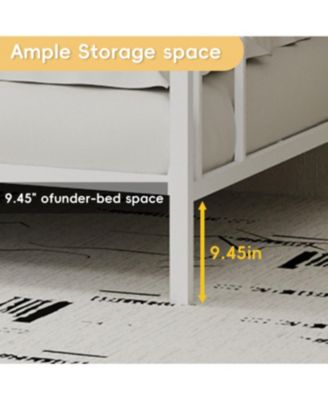 Streamdale Multi-Functional Square Tube Iron Bunk Bed, Full Over Full, White