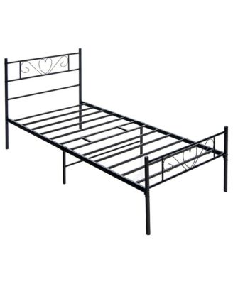 Twin XL Metal Platform Bed Frame Heavy-duty Steel Slat Support with Storage