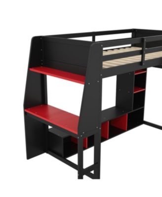 Streamdale Twin Gaming Loft Bed with Desk & Storage
