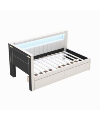 Twin Platform Bed w/ USB & LED 2 Drawers