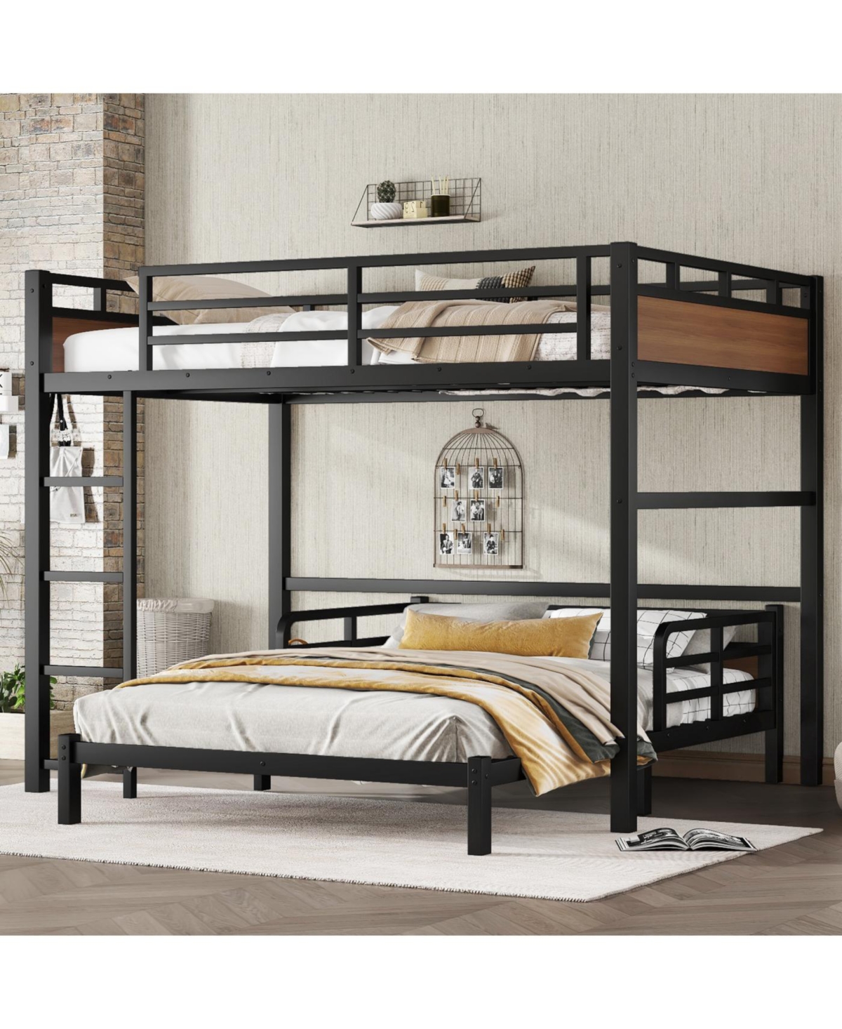 Streamdale Furniture Full over Full Metal Bunk Bed, Separable
