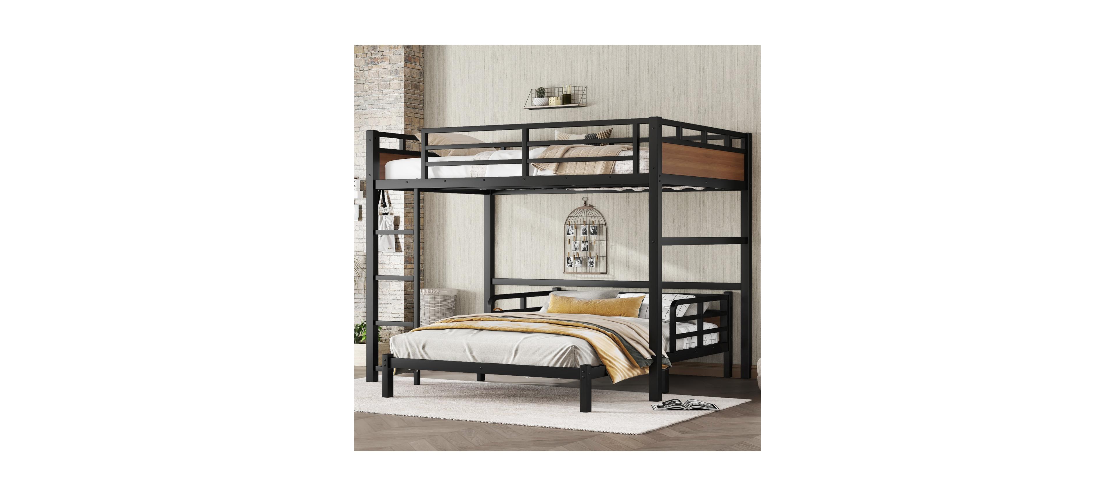 Streamdale Furniture Full over Full Metal Bunk Bed, Separable