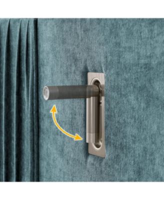 Size Upholstered Bed Frame with Chenille, Pleated Design, No Box Spring Needed-Blue-Green