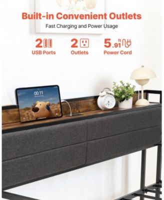 Metal Daybed with Trundle and Built-in Charging Station