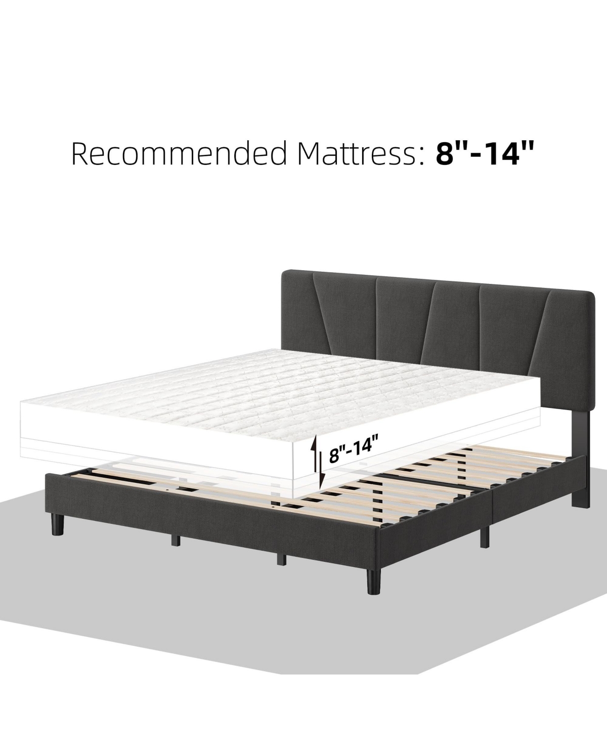 gaomon Twin Size Bed Frame with Headboard Adjustable