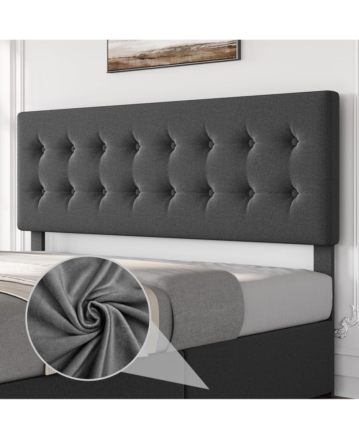 gaomon King Bed Frame with Headboard and 4 Storage Drawers