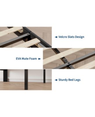 Full Size Velvet Bed Frames with Headboard,Upholstered Platform Bedframe with Wood Slats,Solid and Stable