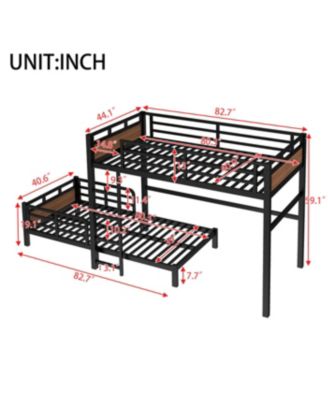 Twin XL/Twin XL Metal Bunk Bed, Separable