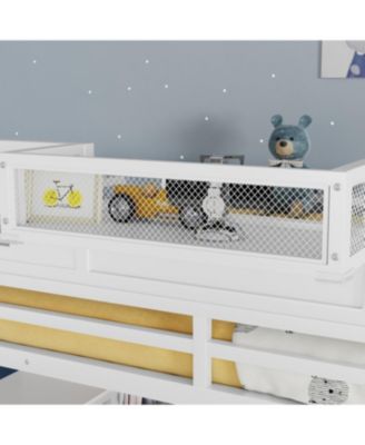 Metal Full Loft Bed with Stairs Wardrobe